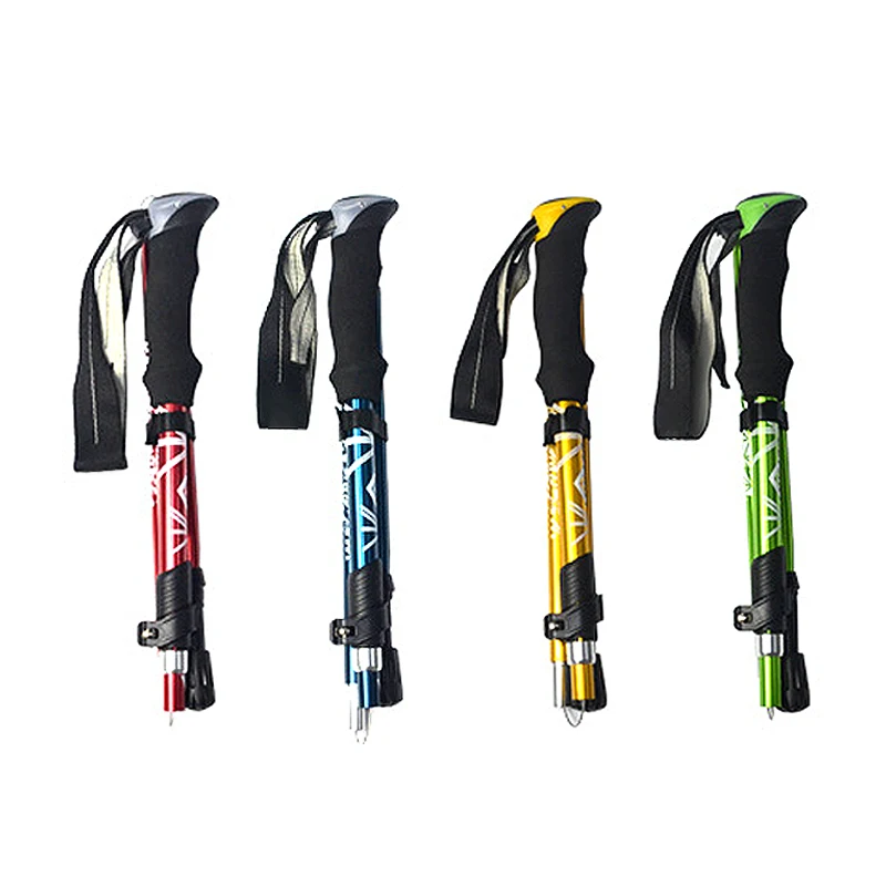 Trekking Pole Carbon - 5 セクション屋外折りたたみトレッキングポールキャンプポータブルウォーキングハイキングスティック北欧高齢者用伸縮式簡単にバッグに入れられます 1 個