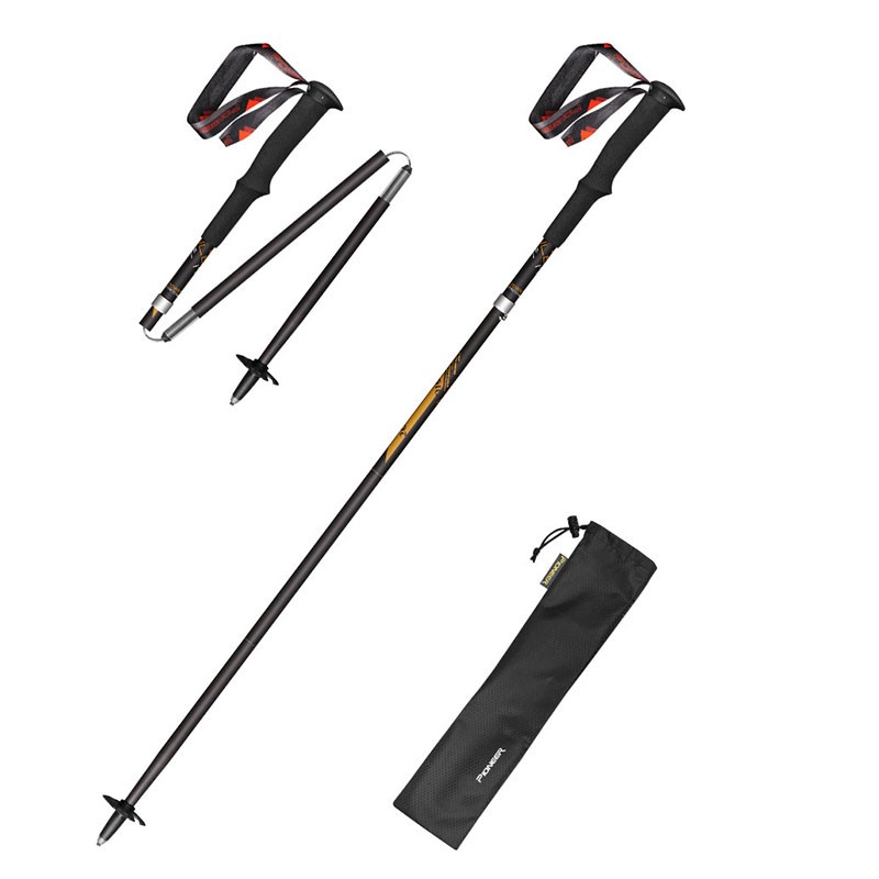 Trekking Pole Carbon - 99% カーボンファイバー折りたたみ式ウォーキングスティック超軽量軽量トレッキングポールハイキング登山スキーノルディックウォーキングスティック 1 個杖