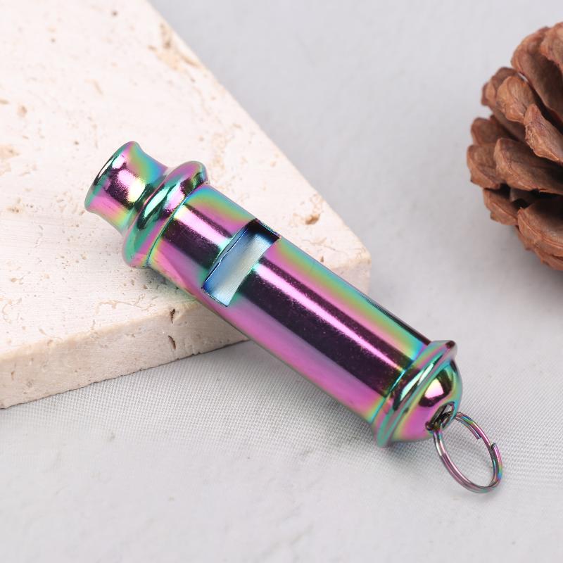 Emergency Whistle Pea - アウトドアサバイバルホイッスルペンダント 鮮やかな色 高音ピーホイッスルなし ステンレススチール 審判用 緊急時および安全用