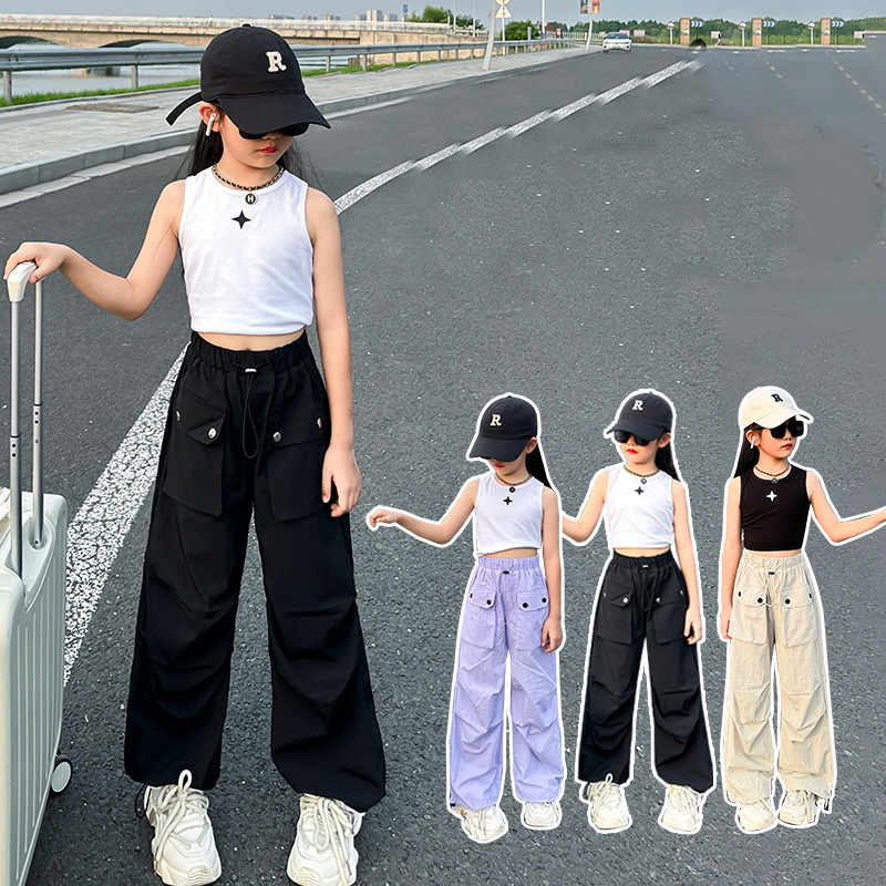 Outdoor Adventure Girls - 女の子用軽量防蚊カーゴパンツ、通気性のある生地、夏のアウトドアアドベンチャー活動やカジュアルな服装に最適