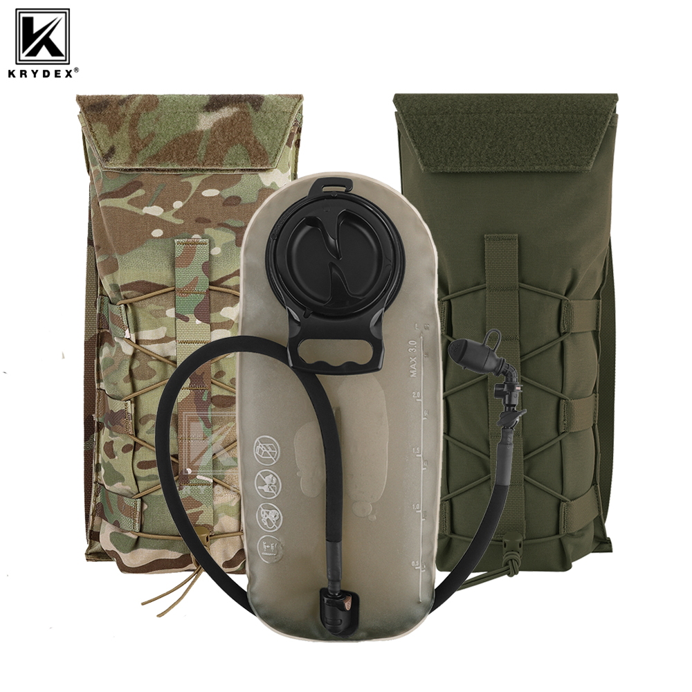 Outdoor Adventure Vest - KRYDEX タクティカル 3L ハイドレーションモールパック 100oz ウォーターブラダーポーチバッグ