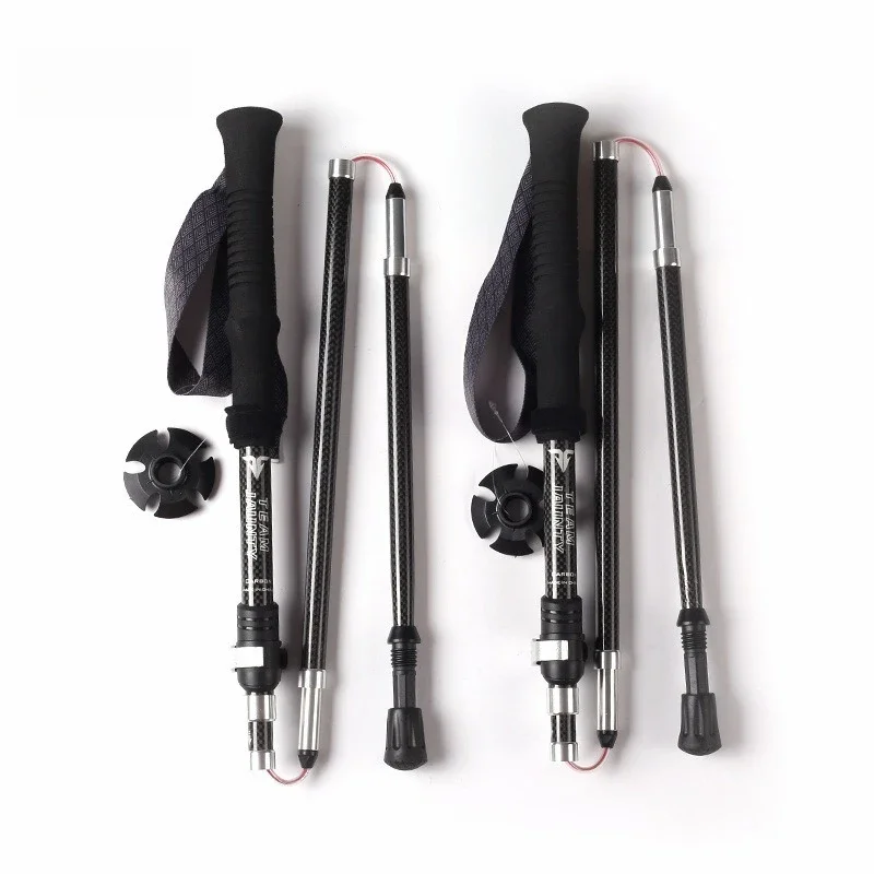 実用的なクラシック3Kカーボンファイバー製5段折りたたみ式ト - Trekking Pole Carbon のレビューと価格