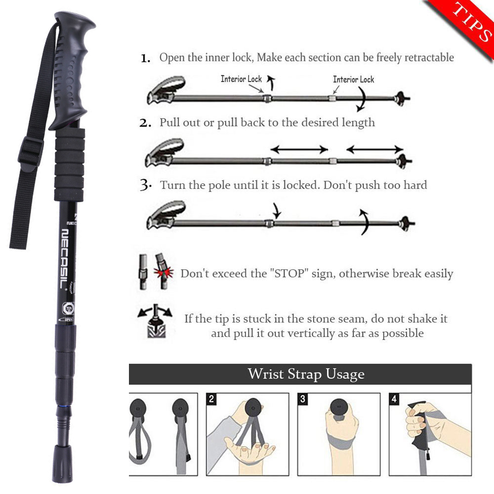 トレッキング、ハイキングスティック、キャンプスティック、ハイ - Trekking Pole Carbon のレビューと価格