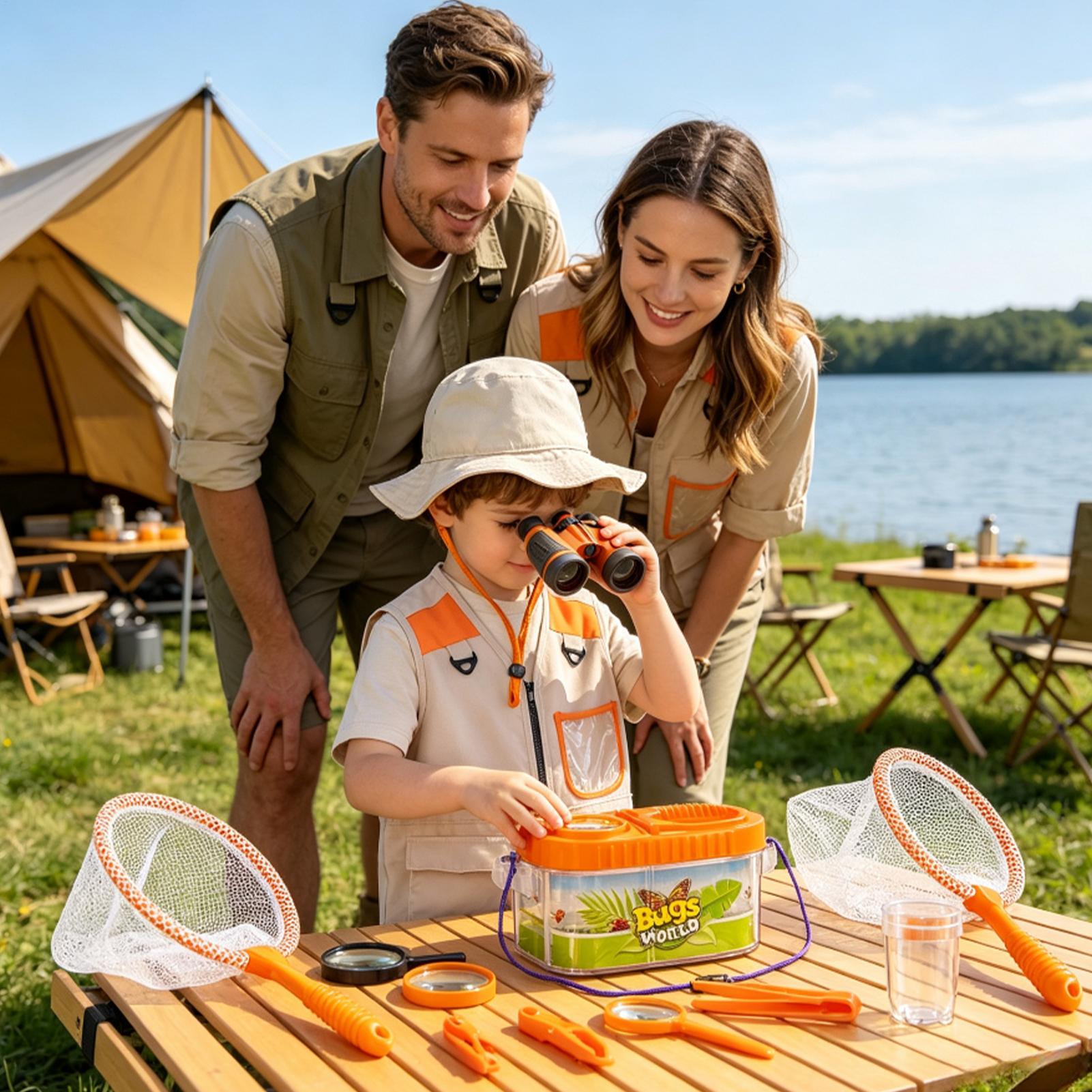子供用アドベンチャーキット 虫眼鏡付き帽子 軽量科学キット  - Outdoor Adventure Girls のレビューと価格