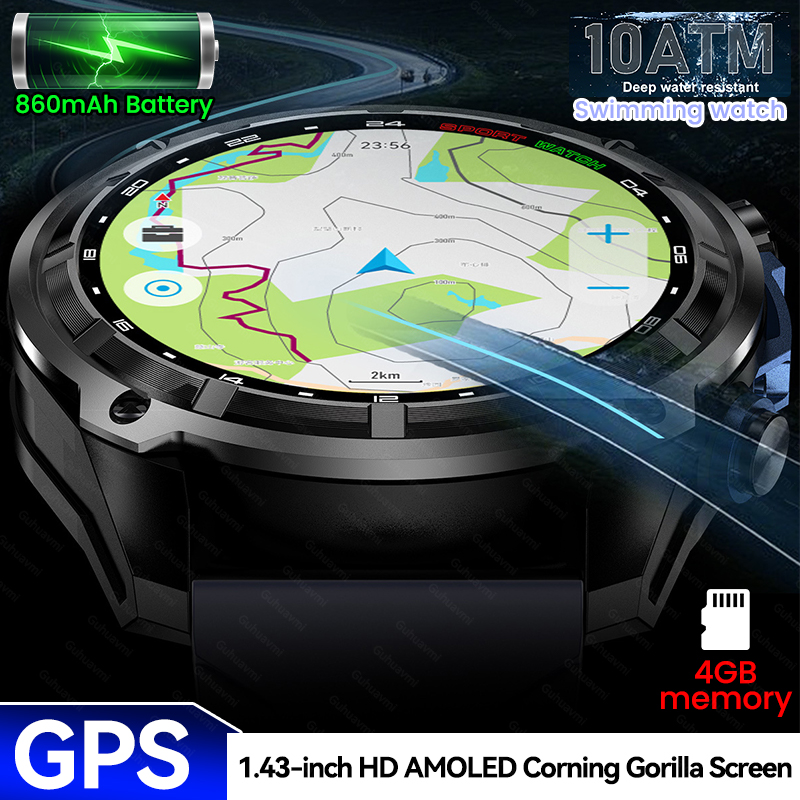 新しい冒険 GPS メンズ スマートウォッチ 1.43インチ - Outdoor Adventure Reservations のレビューと価格