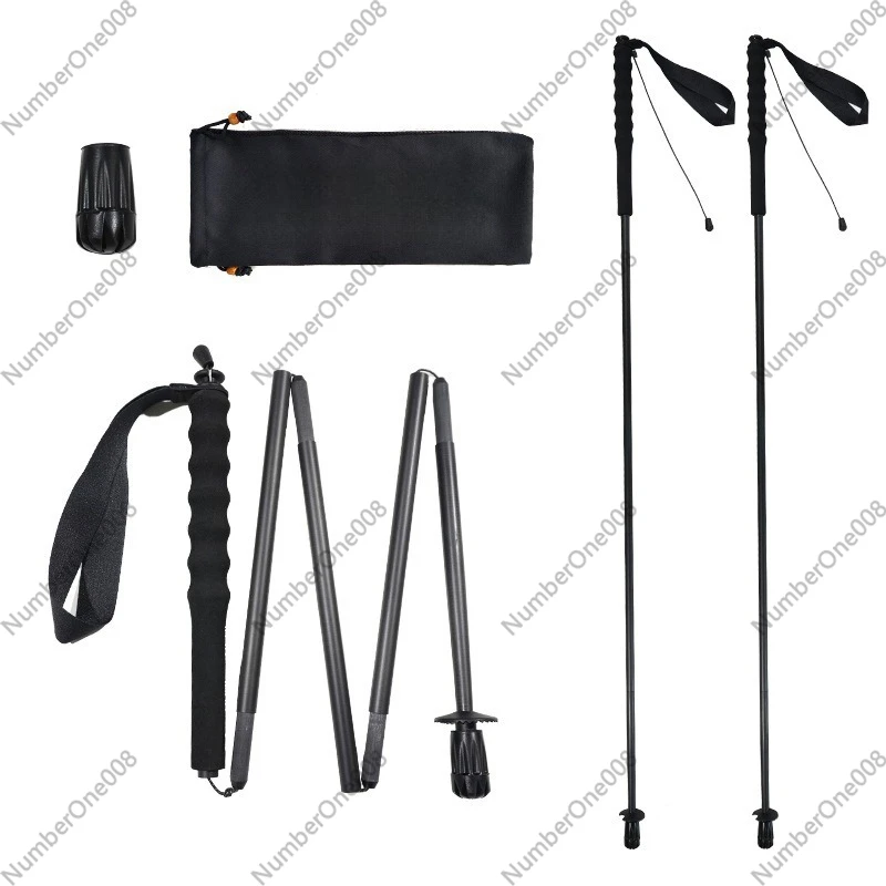 超軽量カーボンファイバー折りたたみ式トレッキングポール、ハイ - Trekking Pole Carbon のレビューと価格