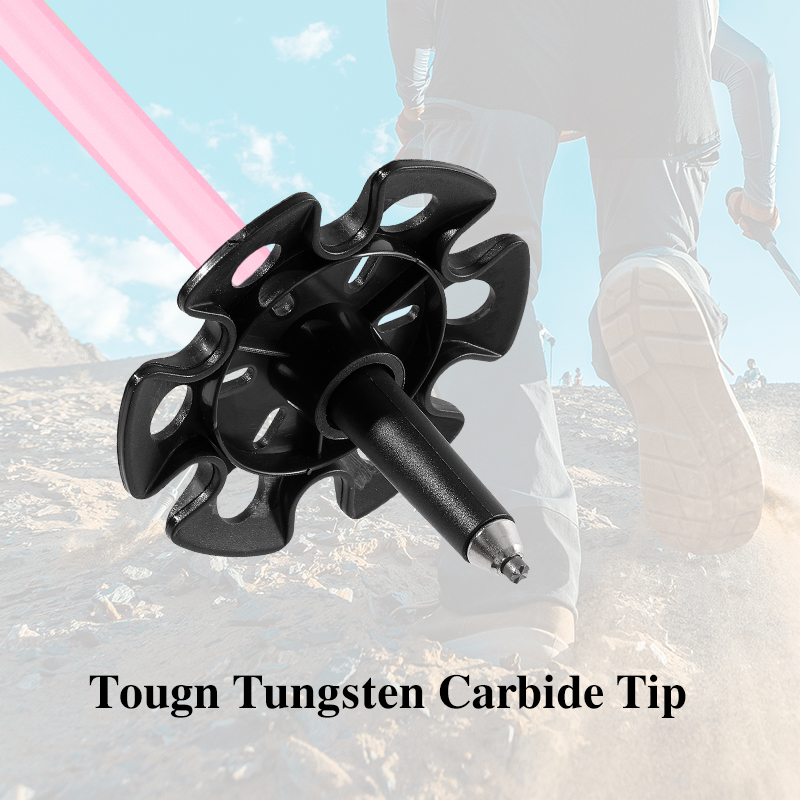 ピンク カーボンファイバー ハイキングポール 超軽量 長さ調 - Trekking Pole Carbon のレビューと価格