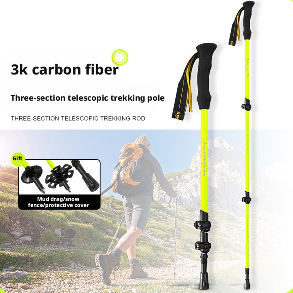 超軽量折りたたみ式3段式トレッキングポール カーボン伸縮式3 - Trekking Pole Carbon のレビューと価格