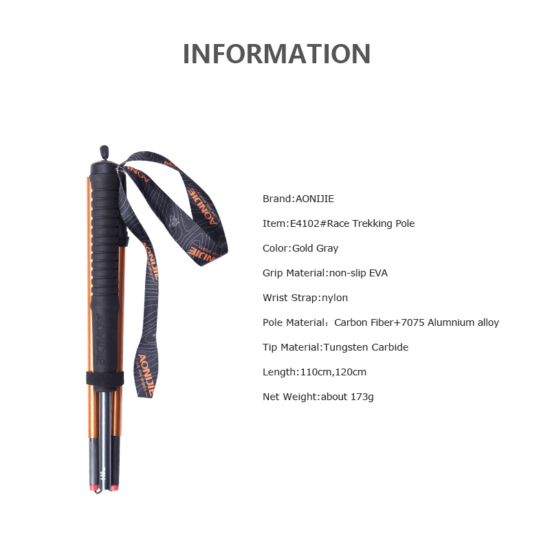 Aonijie-超軽量折りたたみ式トレッキングポール、Zポー - Trekking Pole Carbon のレビューと価格