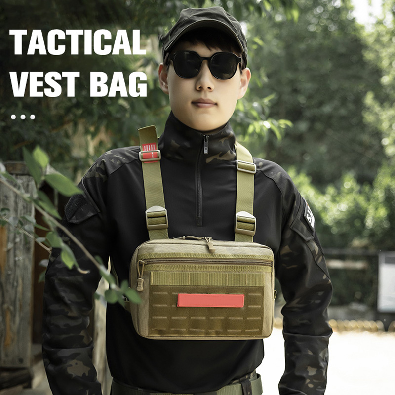 戦術的な狩猟ベストバッグ男性アウトドアスポーツチェストバック - Outdoor Adventure Vest のレビューと価格
