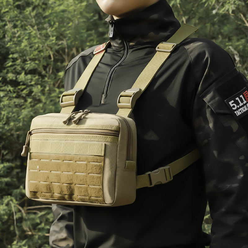 戦術的な狩猟ベストバッグ男性アウトドアスポーツチェストバック - Outdoor Adventure Vest のレビューと価格
